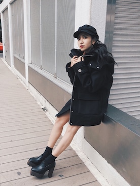 「ENVYM（アンビー）のアイテム（帽子）」を使った、ENVYM_MAIさん（レディース・157cm）の冬コーディネート