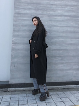 「ENVYM（アンビー）のアイテム（パンツ）」を使った、ENVYM_MAIさん（レディース・157cm）の冬コーディネート