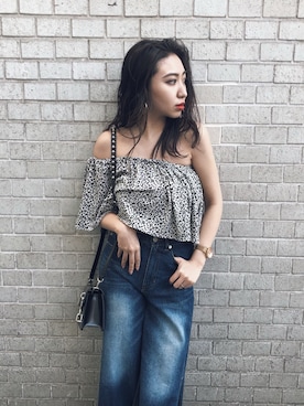 「アイテム（Tシャツ/カットソー、その他）」を使った、ENVYM_MAIさん（レディース・157cm）の春コーディネート