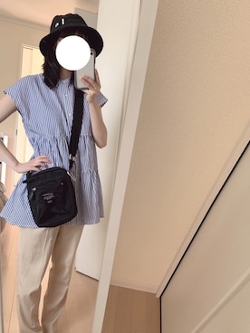 「Honeys（ハニーズ）のアイテム（チノパンツ）」を使った、𝕄𝕦𝕘𝕚さん（レディース・153cm）の春コーディネート