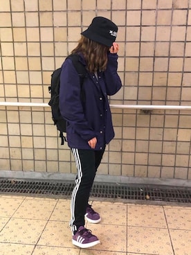 「ストリート服が好き」｜「アイテム（ブルゾン）」を使った、‍かおりんさん（レディース・153cm）の春コーディネート