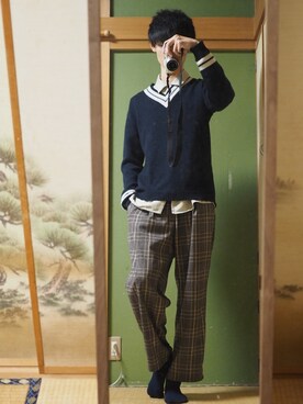 「SHIPS JET BLUE（シップスジェットブルー）のアイテム（ニット/セーター）」を使った、れいじさん（メンズ・180cm）の冬コーディネート