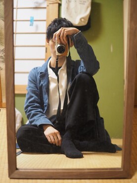 「EMMA CLOTHES（エマクローズ）のアイテム（その他アウター）」を使った、れいじさん（メンズ・180cm）の冬コーディネート