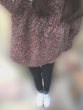 「GU（ジーユー）のアイテム（デニムパンツ、ブルー系）」を使った、。さん（レディース・158cm）の冬コーディネート