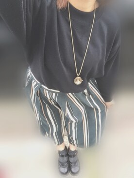 「american holicのアイテム（スウェット、ブラック系）」を使った、。さん（レディース・158cm）の春コーディネート