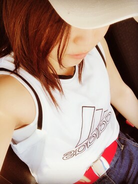 「rienda（リエンダ）のアイテム（キャップ）」を使った、砂時計☆さん（レディース・154cm）の春コーディネート