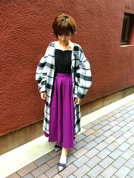 「RANDA（ランダ）のアイテム（ジャケット/アウター）」を使った、tadaさん（レディース・157cm）の冬コーディネート