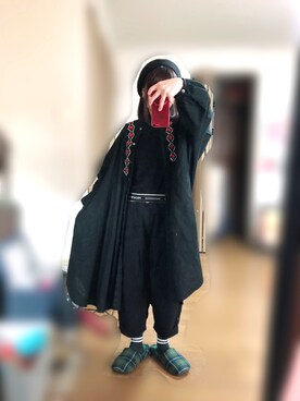 「FRAPBOIS（フラボア）のT/Rギャバ（その他パンツ、ブラック系）」を使った、さくたろさん（レディース）の春コーディネート