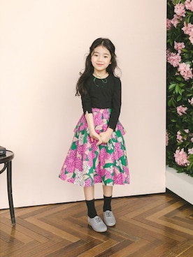 「アイテム（スカート）」を使った、ILOVEJさん（キッズ・120cm）の春コーディネート