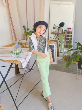 「アイテム（パンプス）」を使った、ILOVEJさん（キッズ・120cm）の春コーディネート