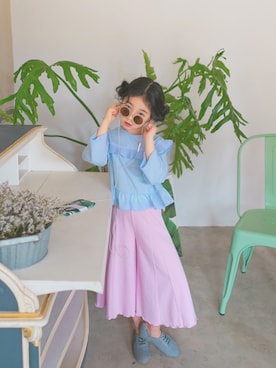 「アイテム（シャツ/ブラウス）」を使った、ILOVEJさん（キッズ・120cm）の春コーディネート