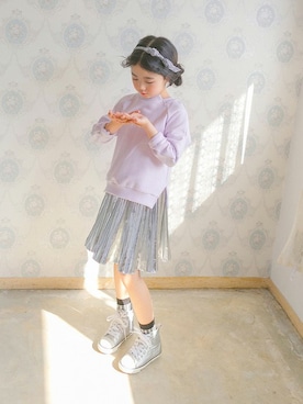 「アイテム（ワンピース/ドレス）」を使った、ILOVEJさん（キッズ・120cm）の春コーディネート