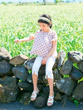 「アイテム（カチューシャ）」を使った、ILOVEJさん（キッズ・120cm）の春コーディネート