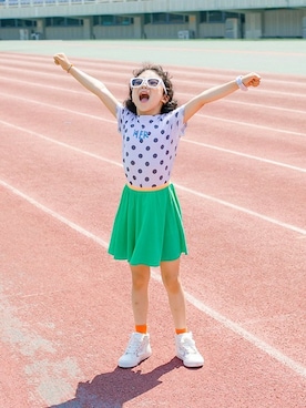 「アイテム（スカート）」を使った、ILOVEJさん（キッズ・120cm）の夏コーディネート