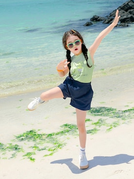 「アイテム（パンツ）」を使った、ILOVEJさん（キッズ・120cm）の夏コーディネート