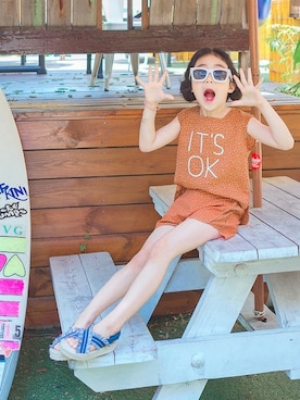 「アイテム（セットアップ）」を使った、ILOVEJさん（キッズ・120cm）の夏コーディネート