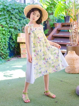 「アイテム（ワンピース/ドレス）」を使った、ILOVEJさん（キッズ・120cm）の夏コーディネート