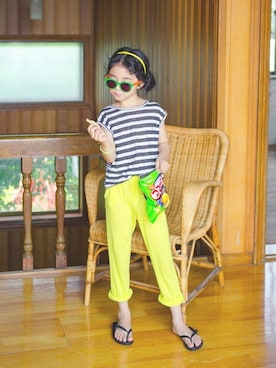 「アイテム（パンツ）」を使った、ILOVEJさん（キッズ・120cm）の夏コーディネート