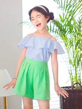 「アイテム（シャツ/ブラウス）」を使った、ILOVEJさん（キッズ・120cm）の夏コーディネート