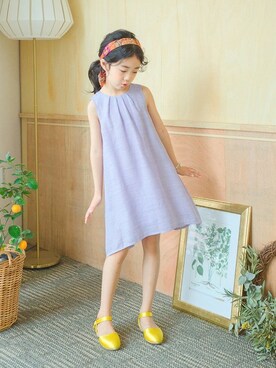 「アイテム（パンプス）」を使った、ILOVEJさん（キッズ・120cm）の夏コーディネート