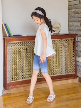 「アイテム（カチューシャ）」を使った、ILOVEJさん（キッズ・120cm）の夏コーディネート