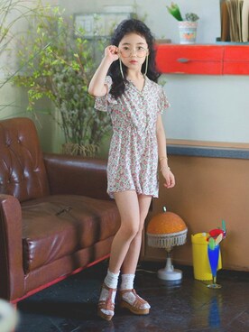 「大人カジュアル」｜「アイテム（オールインワン・サロペット）」を使った、ILOVEJさん（キッズ・120cm）の夏コーディネート