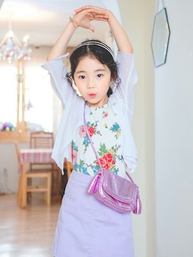 「アイテム（タンクトップ）」を使った、ILOVEJさん（キッズ・120cm）の夏コーディネート