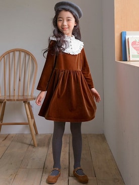 「アイテム（ワンピース/ドレス）」を使った、ILOVEJさん（キッズ・120cm）の秋コーディネート