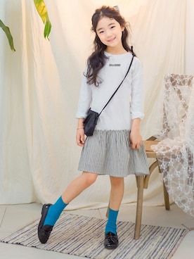 「アイテム（ワンピース/ドレス）」を使った、ILOVEJさん（キッズ・120cm）の秋コーディネート