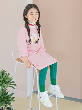 「アイテム（レッグウェア）」を使った、ILOVEJさん（キッズ・120cm）の秋コーディネート