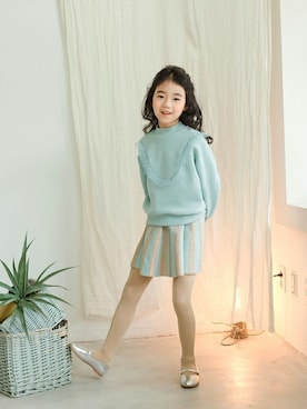 「アイテム（スカート）」を使った、ILOVEJさん（キッズ・120cm）の秋コーディネート