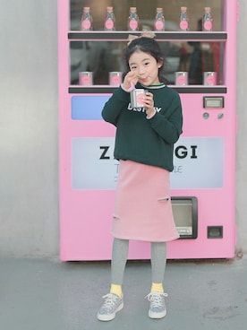 「アイテム（スカート）」を使った、ILOVEJさん（キッズ・120cm）の冬コーディネート