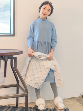 「アイテム（ワンピース/ドレス）」を使った、ILOVEJさん（キッズ・120cm）の冬コーディネート