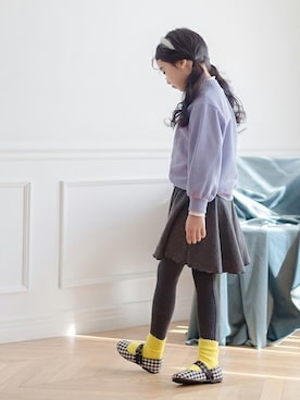 「アイテム（レッグウェア）」を使った、ILOVEJさん（キッズ・120cm）の冬コーディネート
