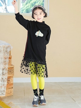 「アイテム（ワンピース/ドレス）」を使った、ILOVEJさん（キッズ・120cm）の冬コーディネート