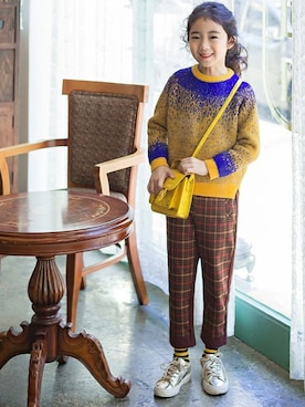 「アイテム（ショルダーバッグ）」を使った、ILOVEJさん（キッズ・120cm）の冬コーディネート