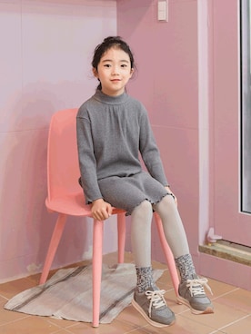 「アイテム（ワンピース/ドレス）」を使った、ILOVEJさん（キッズ・120cm）の冬コーディネート