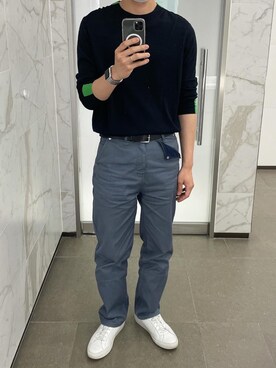 「COMMON PROJECTS（コモンプロジェクト）のアイテム（スニーカー）」を使った、geemwearさん（メンズ・177cm）の夏コーディネート