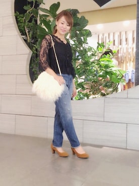 「アイテム（デニムパンツ、その他）」を使った、せりさん（レディース・153cm）の秋コーディネート