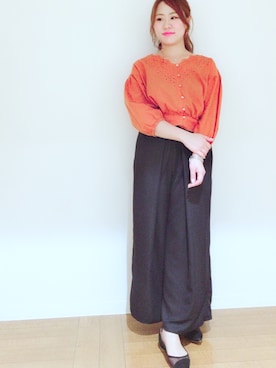 「スカラップ」｜「アイテム（パンプス）」を使った、せりさん（レディース・153cm）の春コーディネート