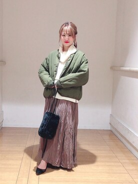 「セットアイテム」｜「アイテム（ブルゾン）」を使った、せりさん（レディース・154cm）の秋コーディネート