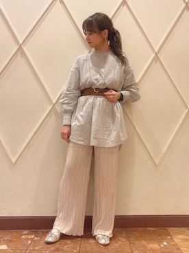 「春めきシューズ」｜「アイテム（その他）」を使った、せりさん（レディース・153cm）の春コーディネート
