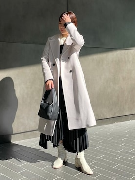 「コーディネート」｜「アイテム（チェスターコート）」を使った、な  ぎさん（レディース・155cm）の秋コーディネート