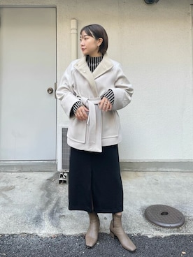 「コーディネート」｜「アイテム（ジャンパースカート）」を使った、な  ぎさん（レディース・155cm）の冬コーディネート