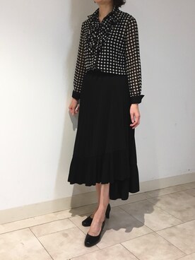 「NARACAMICIE（ナラカミーチェ）のアイテム（シャツ/ブラウス、ブラック系）」を使った、mikuさん（レディース・172cm）の秋コーディネート