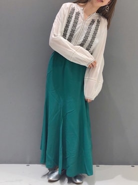 「春めきシューズ」｜「アイテム（その他）」を使った、タカハシさん（レディース・153cm）の春コーディネート