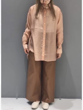 「ロングヘア」｜「アイテム（パンプス）」を使った、タカハシさん（レディース・153cm）の春コーディネート