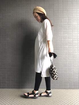 「COLONY 2139（コロニートゥーワンスリーナイン）のアイテム（ハンチング/ベレー帽）」を使った、karaさん（レディース・157cm）の夏コーディネート