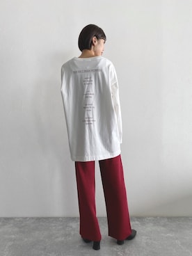 「バックロゴ」｜「アイテム（ブーツ）」を使った、あっすーさん（レディース・163cm）の秋コーディネート