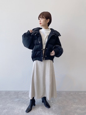 「JEANASIS（ジーナシス）のアイテム（ダウンジャケット/コート）」を使った、あっすーさん（レディース・163cm）の秋コーディネート